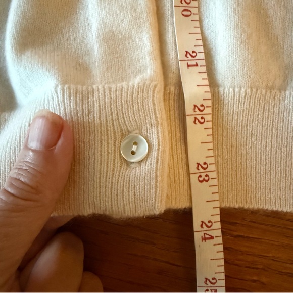 100% Cashmere Cardigan Sweater in Cream by TSE Cashmere - Picture 10 of 11